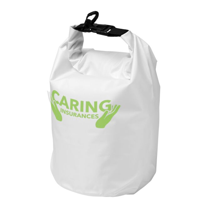 Premium-Werbeartikel Trockensack Survivor – weiss – mit Logo bedruckt 48h Express-Druck 5L Outdoor-Beutel für Teamevents