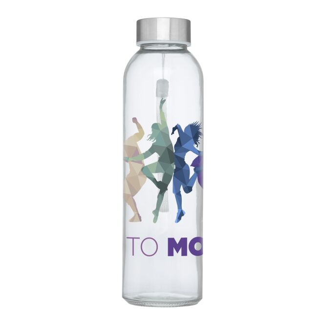 Werbeartikel Glas-Sportflasche Bodhi – hellblau – mit 48h Express-Druck 500 ml mit Trageschlaufe für Sportevents & Turniere