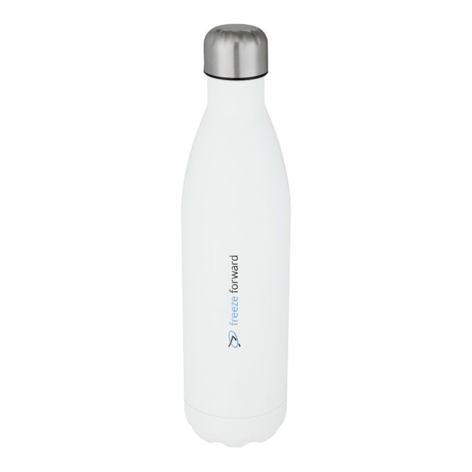 Firmengeschenk Thermosflasche Cove – weiss – mit 48h Express-Gravur 750 ml vakuumisoliert edelstahl BPA-frei für das Mitarbeiter-Onboarding