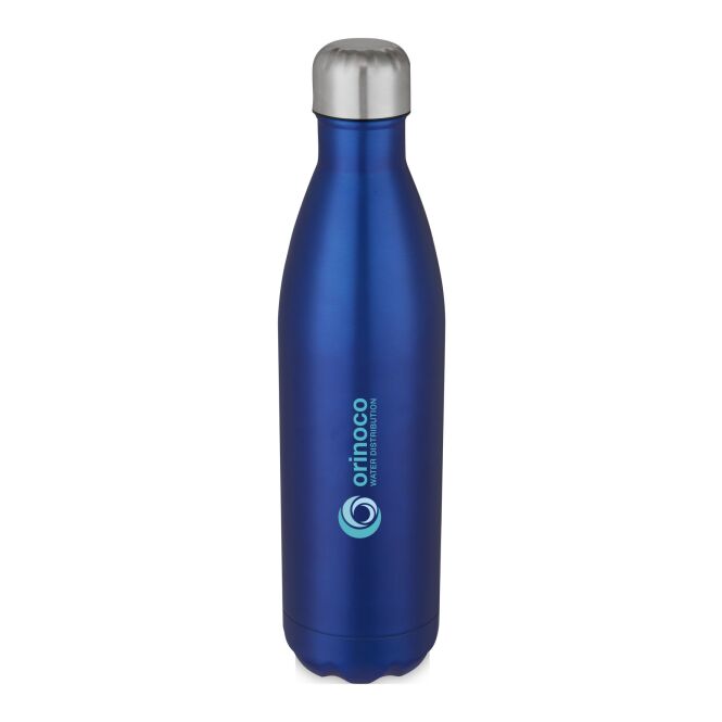 Firmengeschenk Thermosflasche Cove – blau – mit 48h Express-Gravur 750ml vakuumisoliert Edelstahl BPA-frei für das Mitarbeiter-Onboarding