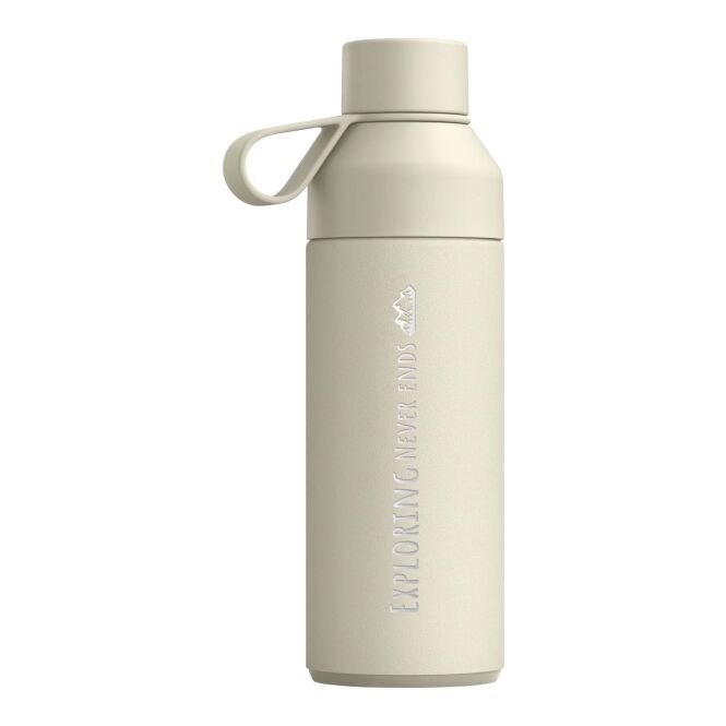 Firmengeschenk Trinkflasche Ocean Bottle 500 ml – sandstone – mit 48h Express-Druck aus recyceltem Edelstahl isolierter Behälter