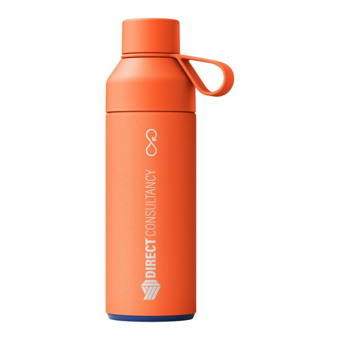 Mitarbeitergeschenk Trinkflasche Ocean Bottle 500ml – sun orange – mit 48h Express-Druck aus Edelstahl, perfekt für Firmen