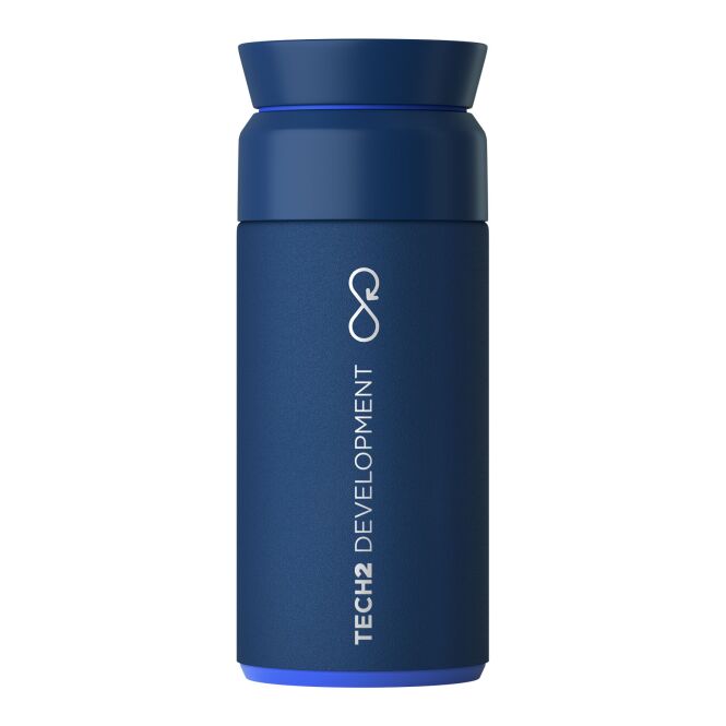 Mitarbeitergeschenk Trinkflasche Ocean Bottle Brew Flask – ocean blue – mit 48h Express-Druck, 350 ml Isolierbecher nachhaltig