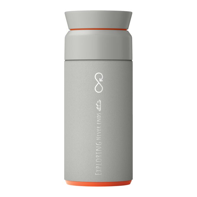 Mitarbeitergeschenk Thermobecher Ocean Bottle Brew 350ml – rock grey – mit 48h Express-Druck vakuumisolierte Isolierflasche