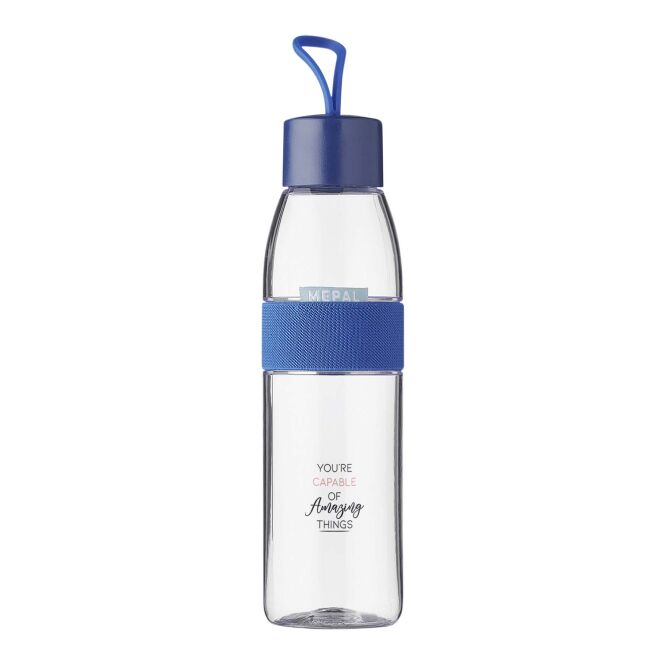 Mitarbeitergeschenk Trinkflasche Mepal Ellipse – vivid blue – mit 48h Express-Druck 500ml auslaufsicherer nachhaltiger Behälter