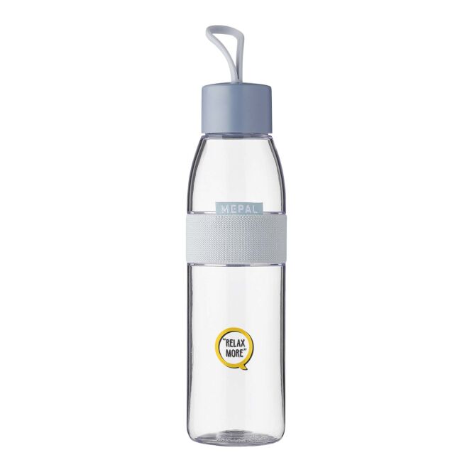 Mitarbeitergeschenk Trinkflasche Mepal Ellipse – blau – mit 48h Express-Logodruck 500ml auslaufsichere Wasserflasche für das Büro