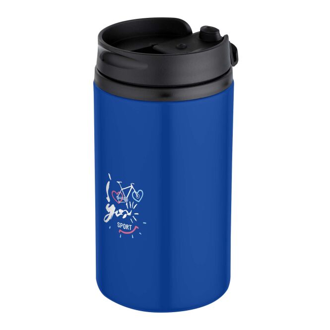 Firmengeschenk Thermobecher Mojave – royalblau – im 48h Express-Druck 300 ml nachhaltig aus recyceltem Edelstahl für das Mitarbeiter-Onboarding