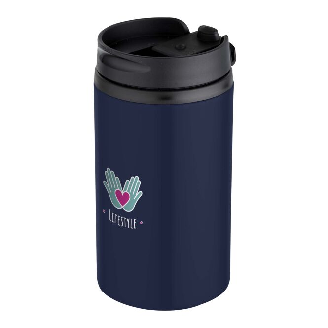 Firmengeschenk Thermobecher Mojave – navy blue – im 48h express-druck 300 ml nachhaltiger Edelstahlbecher für das Mitarbeiter-Onboarding