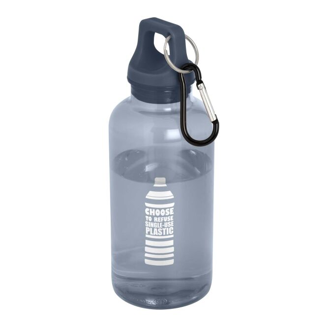 Premium-Werbeartikel Trinkflasche Oregon – blau – mit 48h Express-Logodruck 400ml 100% rPET BPA-frei nachhaltige Mehrwegflasche