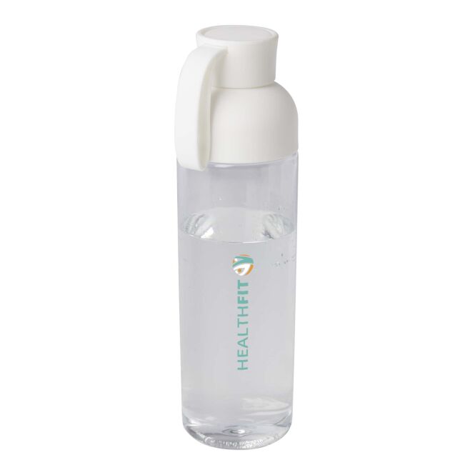 Firmengeschenk Trinkflasche Illuminate – weiss – mit 48h Express-Logodruck 600ml 100% rPET BPA-frei nachhaltige Mehrwegflasche CSR