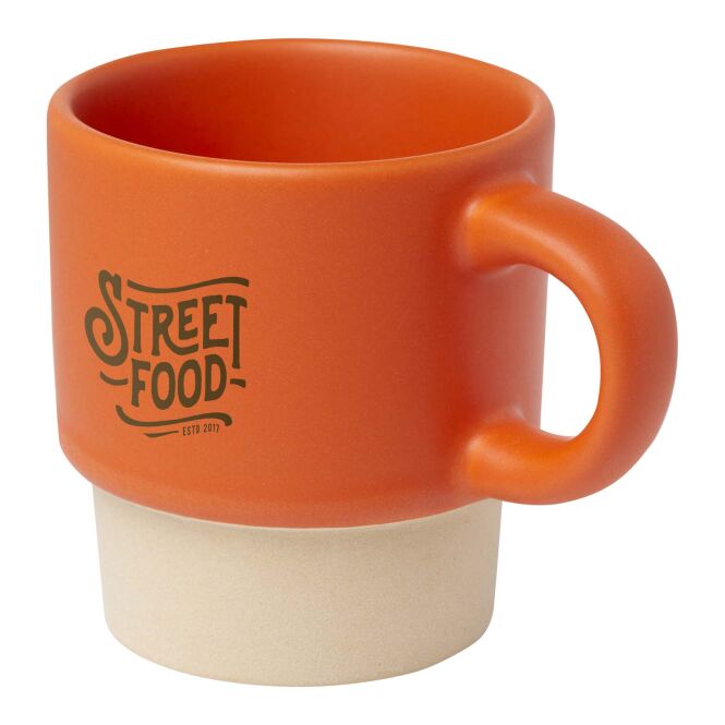 Werbeartikel Espressotasse Olympia – orange – mit 48h Express-Druck 130 ml stapelbar für die Büroküche