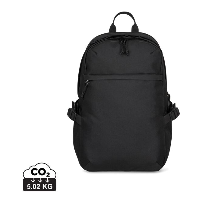 Mitarbeitergeschenk Laptop-Rucksack Renew AWARE™ rPET – schwarz – mit Logo bedruckt nachhaltig für 15 Zoll Laptops im Homeoffice