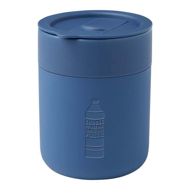 Werbeartikel Kaffee to go Becher Java – blau – mit 48h Express-Druck 330 ml für die Büroküche und für das Mitarbeiter-Onboarding