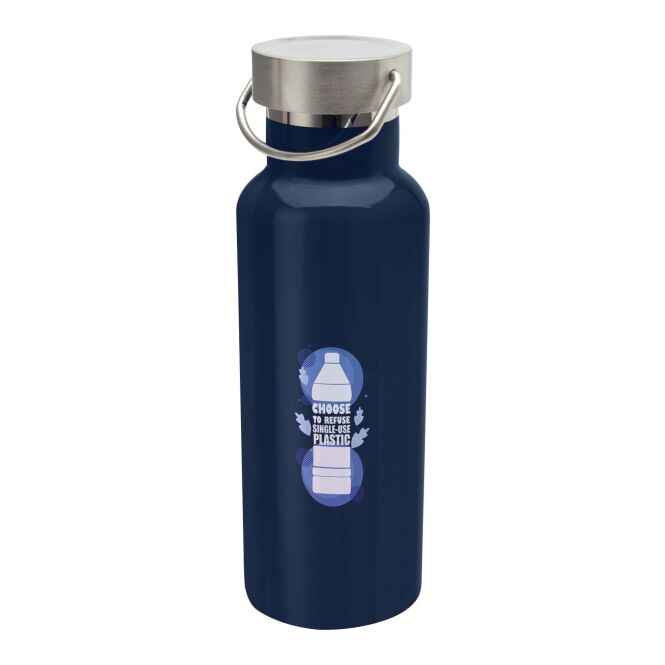 Firmengeschenk Sedona Edelstahlflasche – navy – mit 48h Express-Druck 500 ml vakuumisoliert doppelwandig auslaufsicher nachhaltig