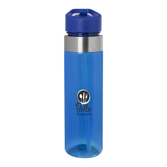 Mitarbeitergeschenk Trinkflasche Dylan 650 ml – blau – mit 48h Express-Logodruck aus Tritan, BPA-frei, für Firmenauftritte