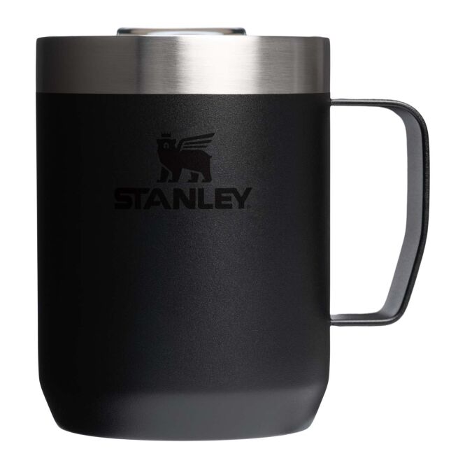 Kundengeschenk Thermobecher Stanley Classic Legendary Camp – schwarz – mit 48h Express-Druck 236 ml für die Büroküche