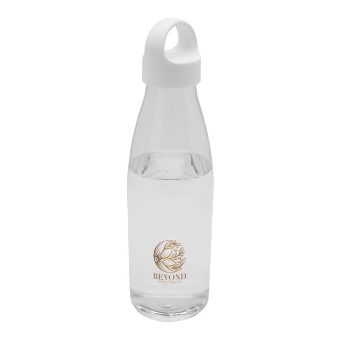 Premium-Werbeartikel Trinkflasche Bergen – weiss – mit 48h Express-Logodruck 800ml 100% RCS-rPET BPA-frei nachhaltige Mehrwegflasche