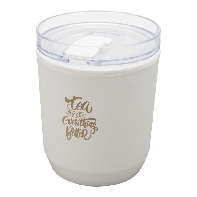 Werbeartikel Kaffee to go Becher Hudson – weiss – im 48h Express-Druck 180 ml nachhaltig für Events & Festivals