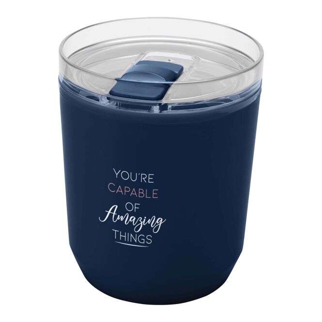 Werbeartikel Kaffee to go Becher Hudson – navy – mit 48h Express-Druck 180 ml nachhaltiger Mehrwegbecher für Events & Festivals