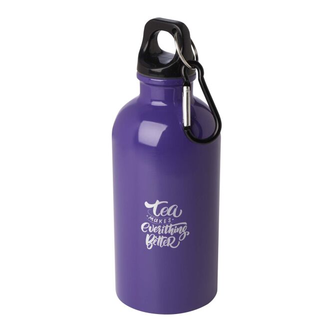 Firmengeschenk Trinkflasche Oregon – lila – 48h Express-Lasergravur 400ml RCS-zertifiziert recycelter Edelstahl nachhaltige Mehrwegflasche