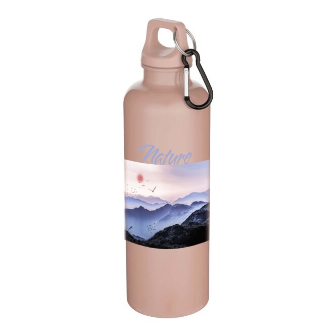 Premium-Werbeartikel Trinkflasche Oregon – dusty pink – mit 48h Express-Logodruck 750ml 100% RCS-zertifiziertes rPET nachhaltige Mehrwegflasche