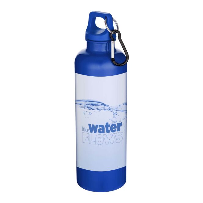 Firmengeschenk Trinkflasche Oregon 750ml – royalblau – mit 48h Express-Logodruck 100% RCS zertifiziertes RPET nachhaltige Mehrwegflasche