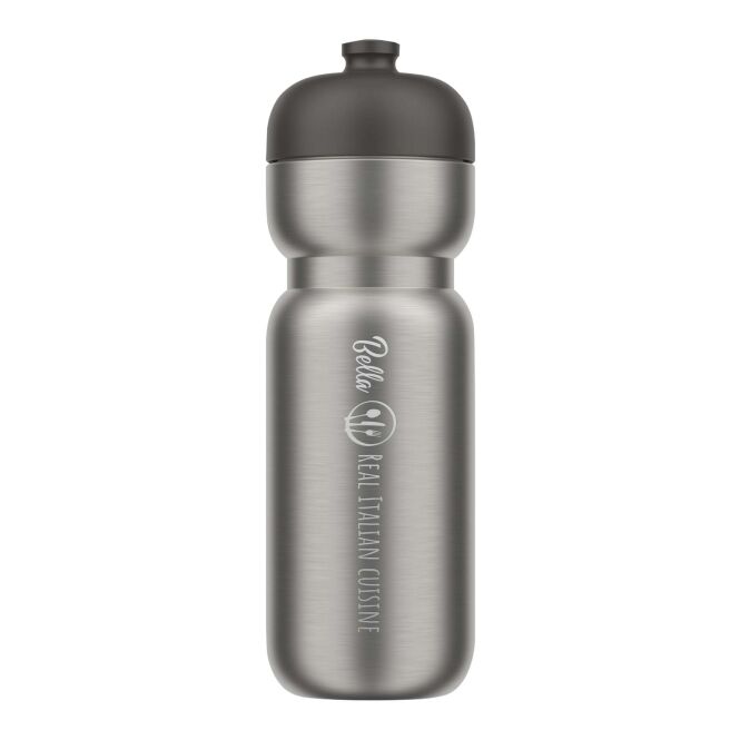 Mitarbeitergeschenk Sportflasche Mepal Pull – schwarz – mit 48h Express-Logodruck 800ml auslaufsicherer Trinkbehälter für Firmen