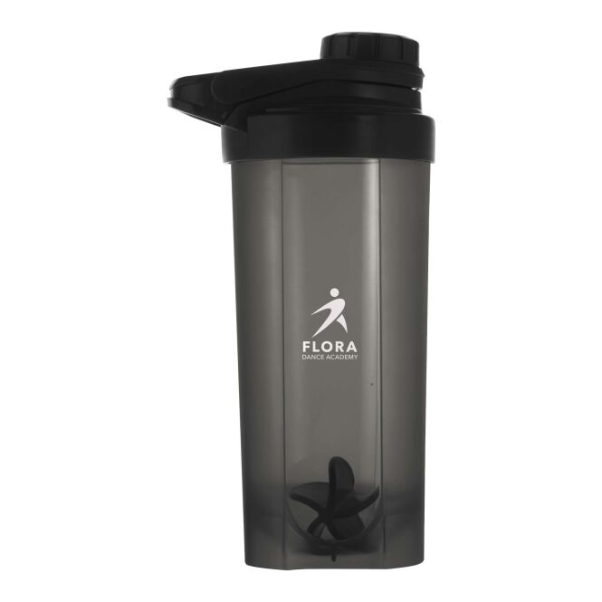Sport-Werbemittel Sportflasche Forza – schwarz – mit 48h Express-Druck 700 ml Kunststoff mit Shakerball für Sportevents & Turniere