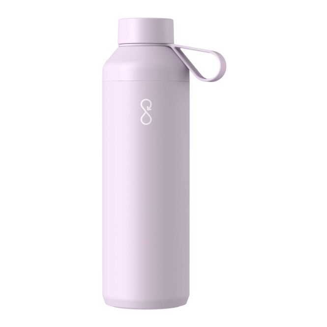 Firmengeschenk Trinkflasche Ocean Bottle Peak 710 ml – flieder – mit 48h Express-Druck isolierte Edelstahlflasche für Geschäftspartner