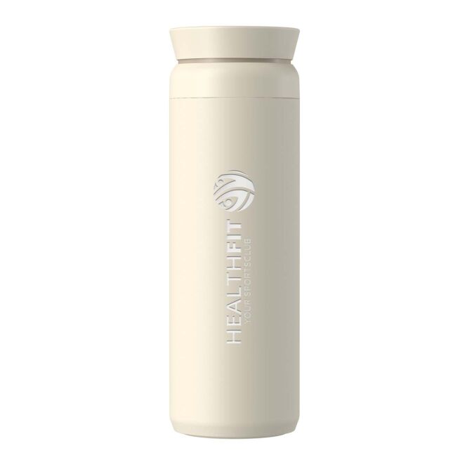 Mitarbeitergeschenk Becher Ocean Bottle Peak Brew – sandstone – mit 48h Express-Logodruck 590 ml Edelstahl-Trinkgefäß
