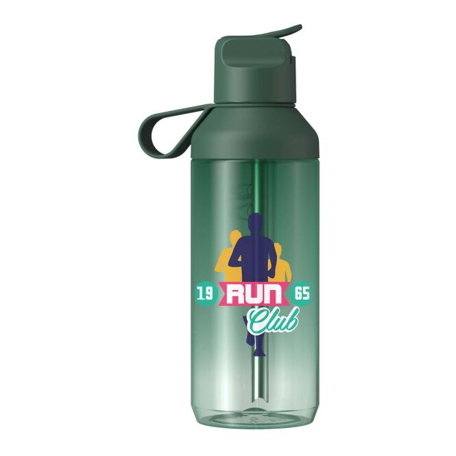 Sport-Werbemittel Ocean Bottle GO Clear – waldgrün – im 48h Express-Druck 710 ml Tritan nachhaltig auslaufsicher für Sportevents & Turniere