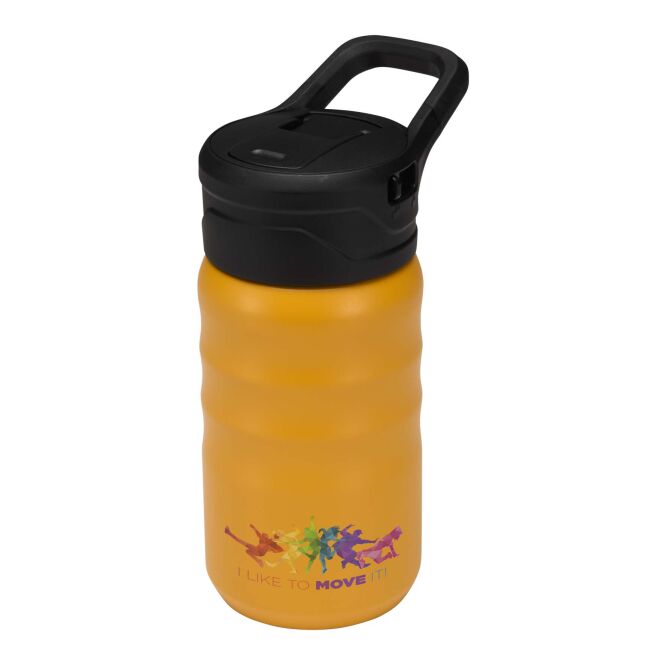 Werbeartikel Knox – gelb – im 48h Express-Druck 350 ml Edelstahl nachhaltig vakuumisoliert auslaufsicher für Sportevents & Turniere