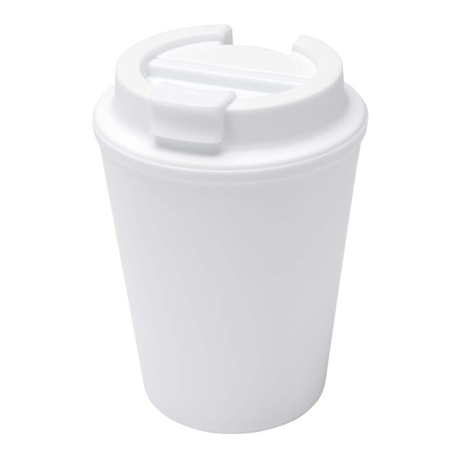 Firmengeschenk Thermobecher Newport – weiss – mit 48h Express-Druck 300 ml für die Büroküche
