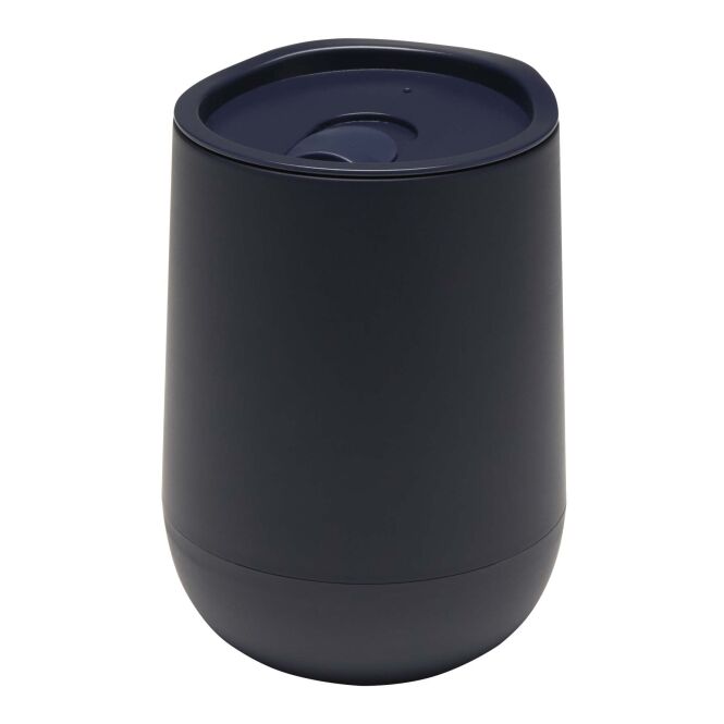 Firmengeschenk Thermobecher Corzo – navy – mit 48h Express-Druck 360 ml für das Mitarbeiter-Onboarding und die Büroküche