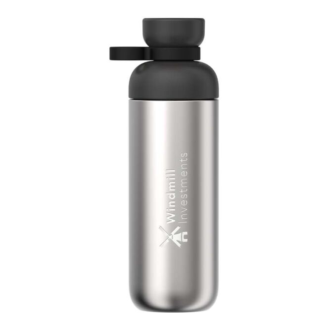 Mitarbeitergeschenk Wasserflasche Mepal Vita – schwarz – mit 48h Express-Druck 700 ml BPA-frei kompakter Trinkbehälter