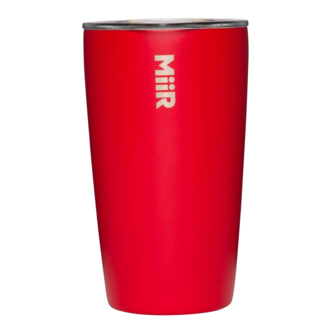 Firmengeschenk Thermobecher MiiR – rot – im 48h Express-Druck 354 ml vakuumisoliert für das Mitarbeiter-Onboarding