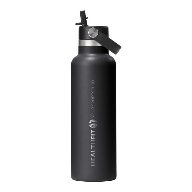 Kundengeschenk Hydro Flask Standard Mouth – schwarz – mit 48h Express-Druck 621 ml vakuumisoliert edelstahl für das Mitarbeiter-Onboarding