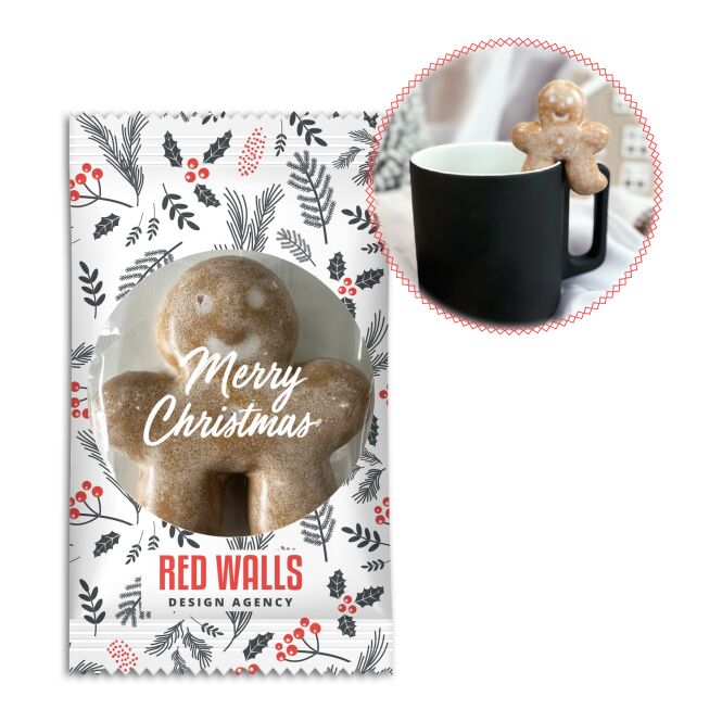 Firmengeschenk Wicklein Tassenwichtel im Werbetütchen – weiss – mit Logo bedruckt 1 Stück als Weihnachtsgeschenk für Kunden und Partner