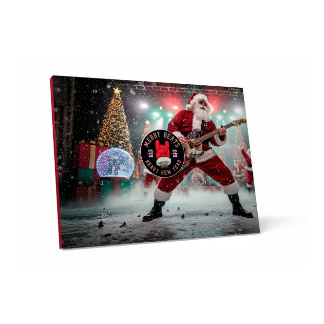 Firmengeschenk KLETTinis Adventskalender Naps Eco – adventszeit – mit bedrucktem Etikett 24 Schoko-Naps als Weihnachtsgeschenk für Mitarbeiter