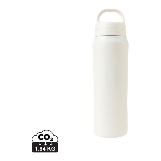 Firmengeschenk Trinkflasche Aviana™ Rowan – weiss – mit Logo bedruckt 470ml 18/8-Edelstahl vakuumisoliert nachhaltige Mehrwegflasche