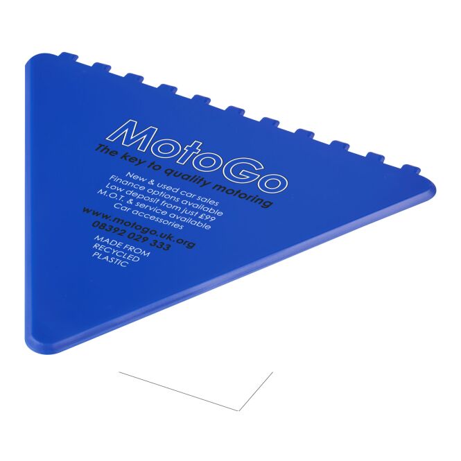 Mitarbeitergeschenk Eiskratzer Frosty 2.0 – royalblau – 48h Express-Logodruck aus 100% recyceltem PS, Made in UK, nachhaltiges Tool