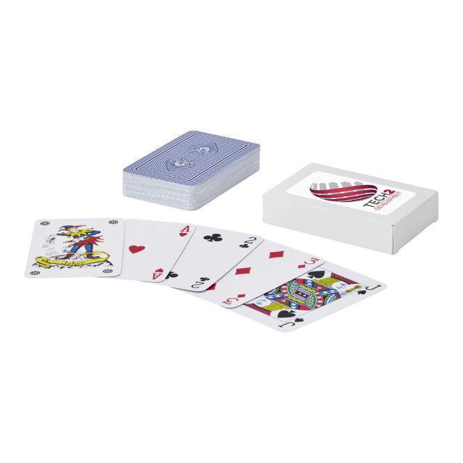 Werbeartikel Kartenspiel Ace – weiss – mit Logo bedruckt 48h Express-Druck im nachhaltigen Karton für Messen & Promotion