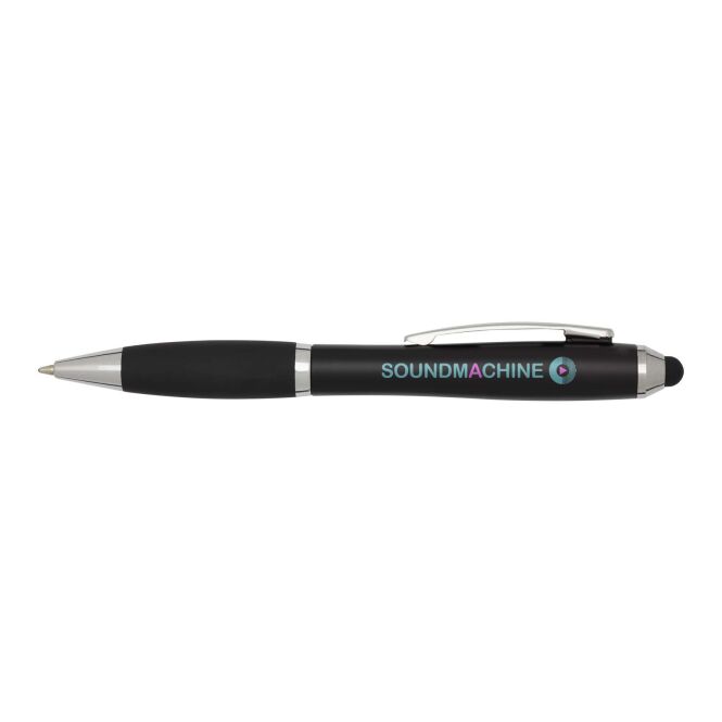 Werbeartikel Nash RCS Stylus Kugelschreiber – schwarz – mit Logo bedruckt 48h Express-Druck blau schreibend Drehkugelschreiber nachhaltig