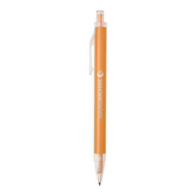 Premium-Werbeartikel Metall-Kugelschreiber Spectrum – orange – mit Gravur 48h Express-Gravur blau schreibend Druckmechanik für den Büroalltag