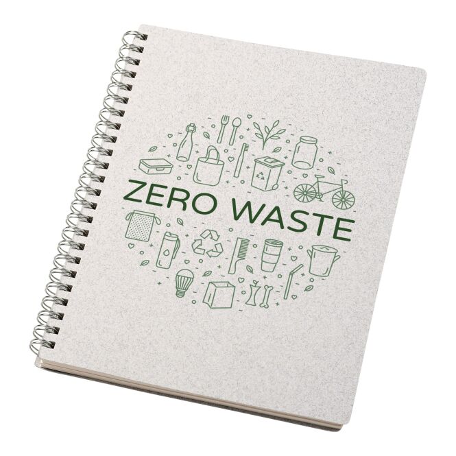 Mitarbeitergeschenk Notizbuch Bianco A5 – weiss – mit 48h Express-Logodruck 15% Baumwollabfall 40% Recycling 80g nachhaltiges Journal