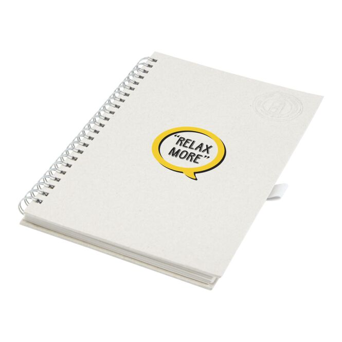Firmengeschenk Notizbuch Dairy Dream A5 – offwhite – mit 48h Express-Werbedruck, 70 Blatt, 70% recycelter Milchkarton, nachhaltiges Journal