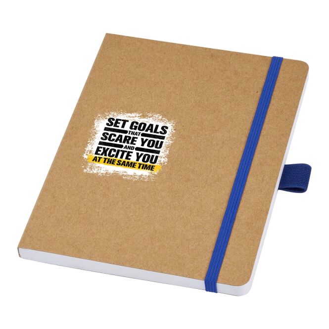 Mitarbeitergeschenk Notizbuch Berk A5 – blau – mit 48h Express-Logodruck 70g/m² Recyclingpapier nachhaltiges Journal für CSR-Promotions