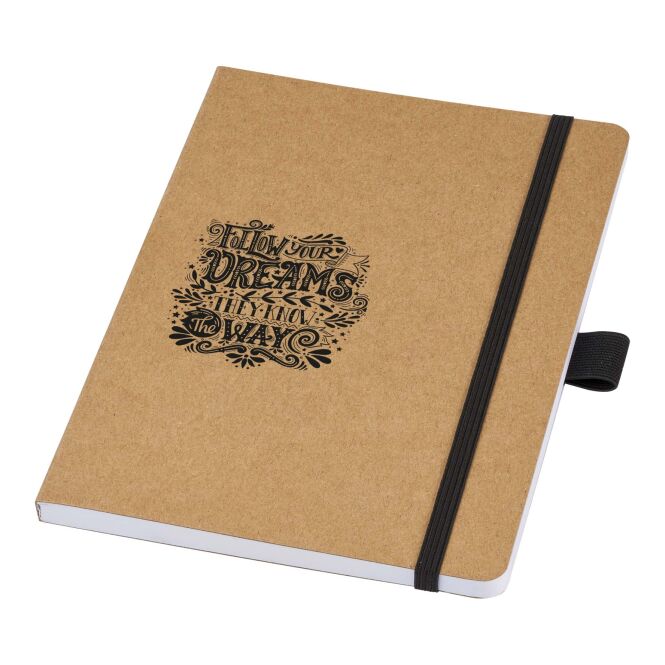 Firmengeschenk Notizbuch Berk A5 – schwarz – 48h Express-Werbedruck, 70g/m² Recyclingpapier, Stiftschlaufe, nachhaltiges Journal