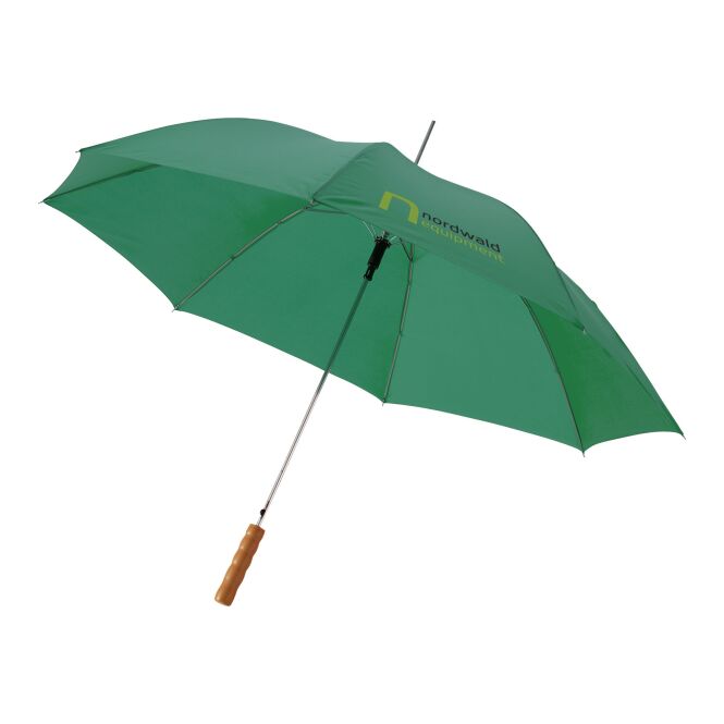 Werbeartikel Automatikschirm Lisa – grün – mit 48h Express-Druck sturmfest Ø 102 cm für herbstliche Promotion-Aktionen