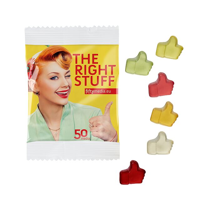 Streuartikel Bären Company Fruchtgummi – bunt gemischt – mit Logo bedruckt 10 g für Messen und Events als Werbemittel für Kunden und Team